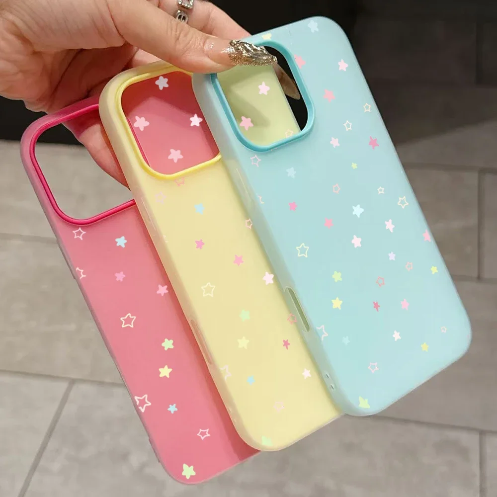 Niedliche Farbige Sternförmige Stoßfeste Matte Candy-Color 2-in-1 Handyhülle Reno15 Reno14 Reno13 Reno12 – Bild 5