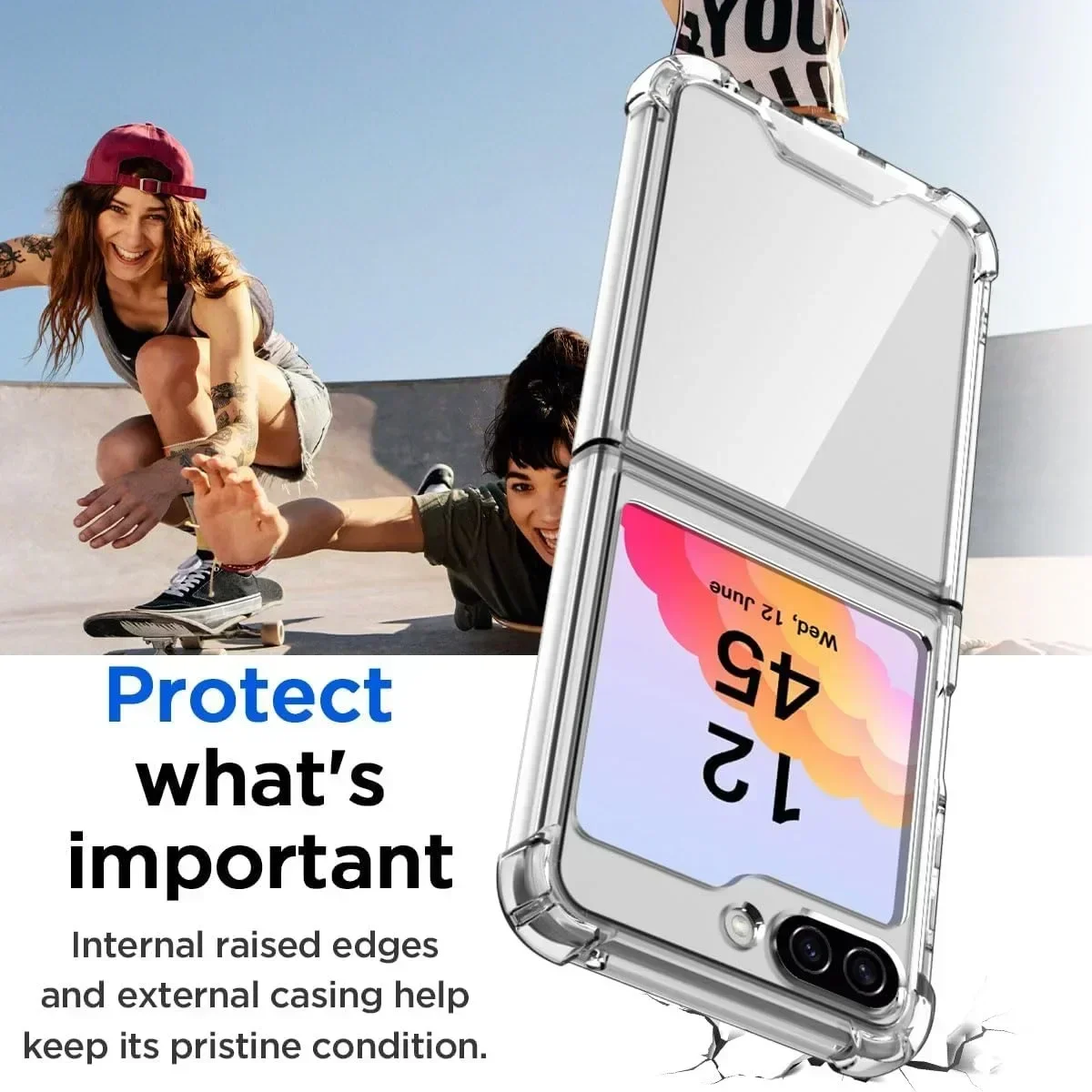 Transparente Handyhülle Flip8 Flip7 FE Flip6 Durchsichtige Acryl-Hartschale mit TPU-Schutzabdeckung – Bild 3