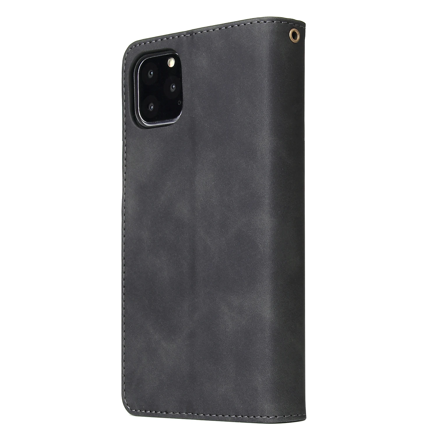 Premium-Leder-Brieftaschen-Hülle Reißverschluss-Brieftaschen-Kartensteckplätze Magnetische Flip-Cover – Bild 2