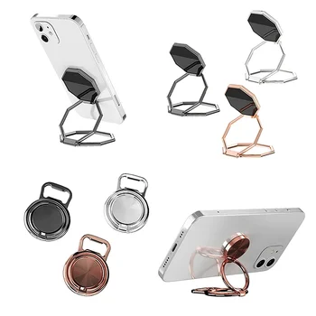 Metall faltbarer Telefon halter 360-Grad-Drehständer Doppel fingerring runder Handy Universal tragbarer