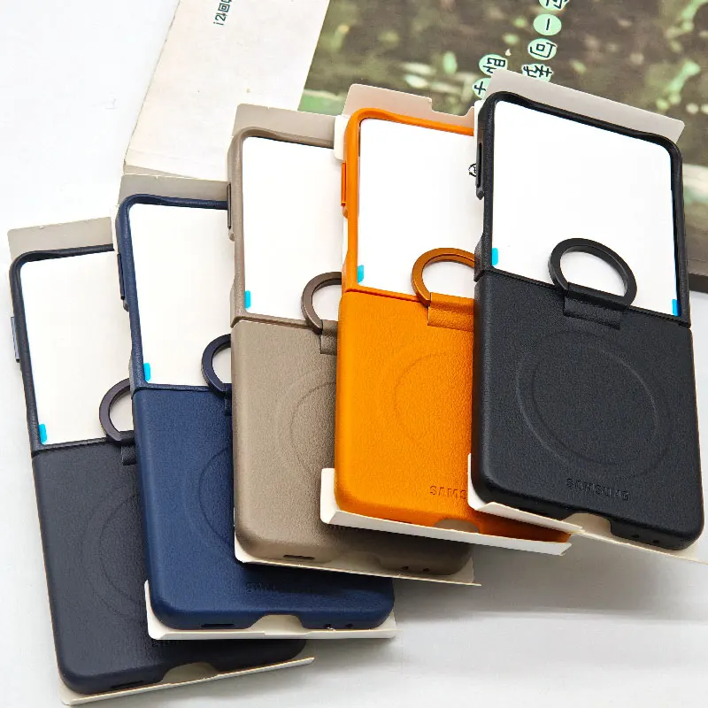 Flip 7 Luxus-Handyhülle Ultradünne Magnetische Öko-Lederhülle Mit Fingerring Schutzhülle – Bild 4