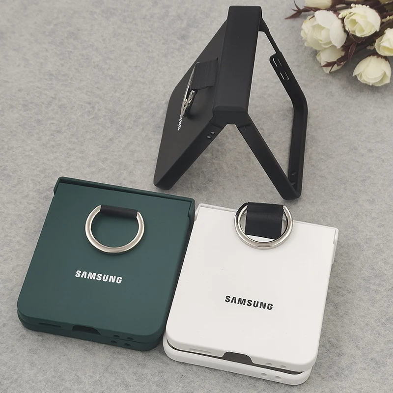 Galaxy Z Flip7: Luxus Ring Grip Fall Matte Harte PC Finger Schnalle Telefon stoßfest Abdeckung