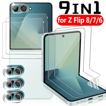 Galaxy Z Flip5: Vollständige Displayschutzfolien 6, 5, 9H, gehärtetes Glas, Kamerafolien 5G