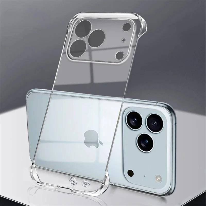 iPhone 12 mini: Rahmenlose, schlanke, klare, transparente Kunststoff-Hart-PC-Telefonhülle, Luftabdeckung