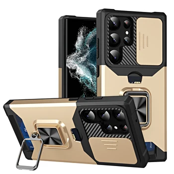 Galaxy S25: Kartensteckplatz Brieftasche Ringhalter Hülle Rüstung Kickstand Stoßstangen Abdeckung