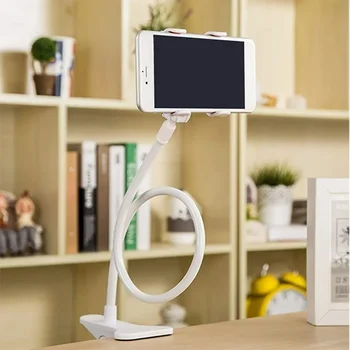 Universell Verstellbarer Langer Arm-Handyhalter für Schreibtisch, Kompatibel mit iPhone, Samsung, Xiaomi