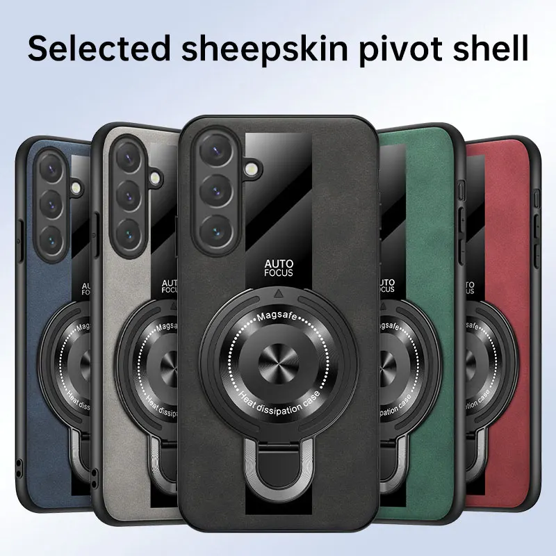 Hülle Magnetringhalter Luxus Silikon Schaffell Leder Plexiglas Pu Premium stoßfeste Abdeckung – Bild 6