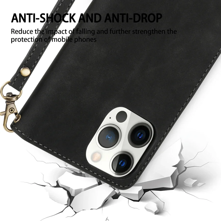 Brieftasche Multi-karte Zipper Ständer Magnetische Flip Leder Fall – Bild 5