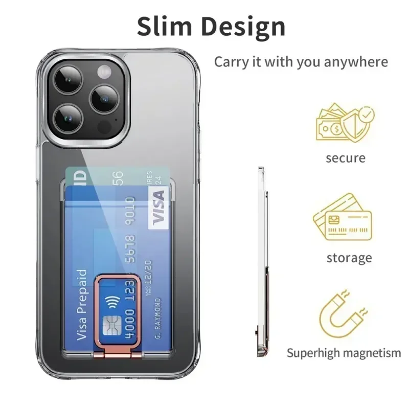 Starke magnetische Magsafe-Kartenhalter-Geldbörse für iPhone 16 15 14 13 12 Samsung S25 S23 S24 Ultra – Bild 5