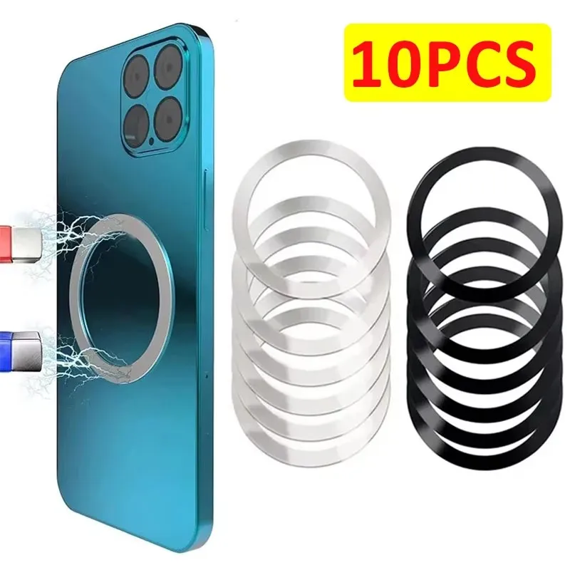 10 Stück für Magsafe Magnetische Plattenringe Universelle Aufkleber Unterstützen Kabelloses Laden Metallplatte für