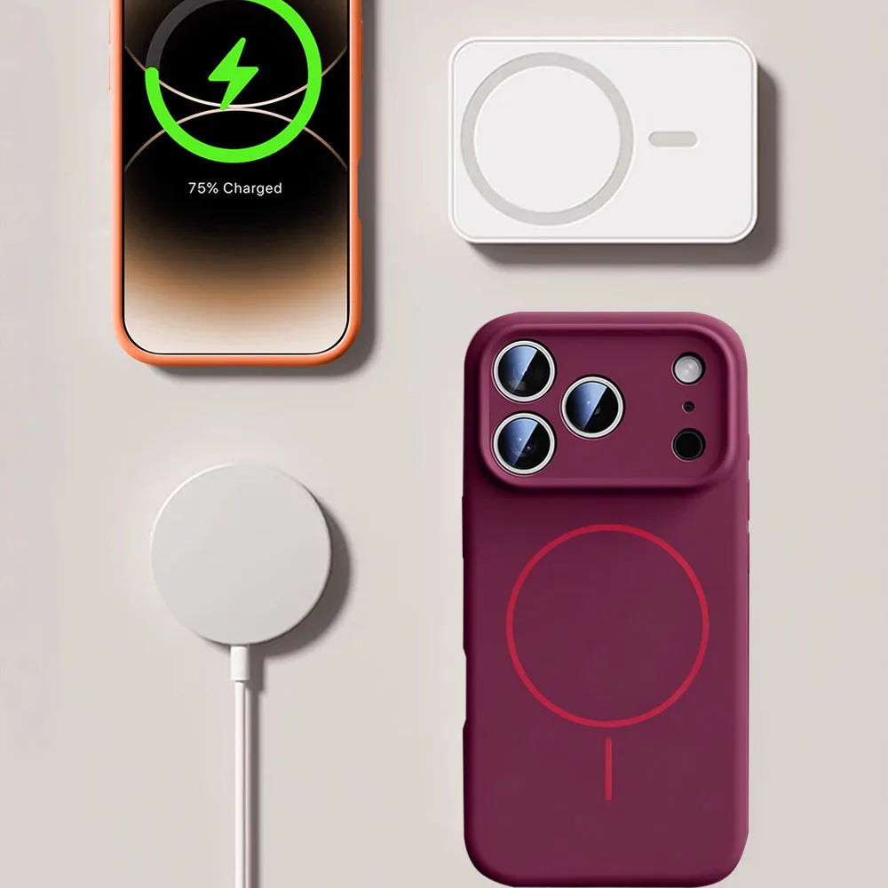 Für Magsafe Flüssigsilikon-Handyhüllen, Luftgehäuse, magnetische kabellose Ladeabdeckung – Bild 5