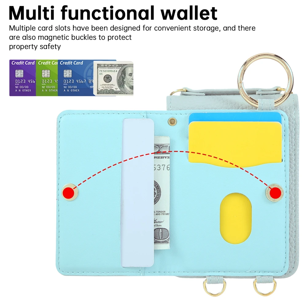 Gittermuster Crossbody-Hülle 7 Fe 6 5 4 3 Flip7 Flip6 Flip5 Flip4 Lederhülle mit Trageriemen Handyhülle – Bild 3