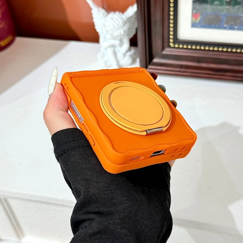 Wellenförmige Silikon-Handyhülle mit Matt-Finish und Halterung, Candy-Farben, stoßfeste magnetische Rückseite – Bild 4