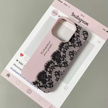 iPhone 16: Mintgrüne Spitzen-Handyhülle Zweifarbige TPU Modische Schutzhülle