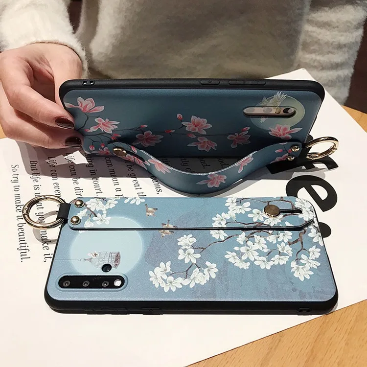 Handgelenkschlaufe-Hülle Plum Blossom Soft TPU Phone Holder Cover – Bild 2