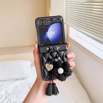 Leder-Blumen-Ring-Handyhülle Flip7 Flip6 Flip5 Flip4 Flip3 5G Stoßfeste Schutzhülle