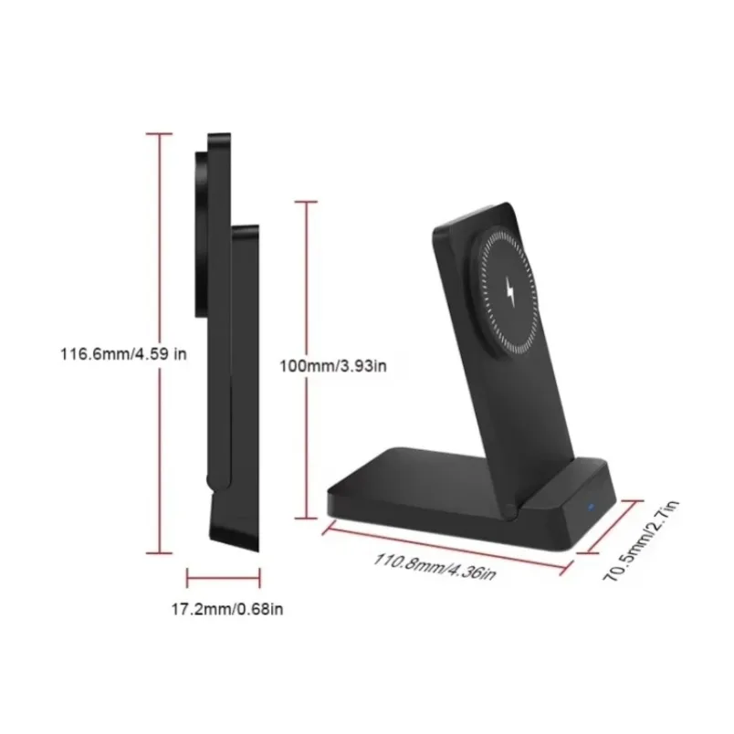 Magnetisches 15W kabelloses Ladegerät, Desktop-Schnellladestation, faltbarer Smartphone-Halter, Ladestation für Magsafe – Bild 5
