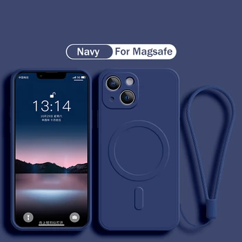 iPhone Air: Für Magsafe Magnetische Kabellose Ladehülle Weiche Flüssigsilikon-Hülle mit Trageriemen