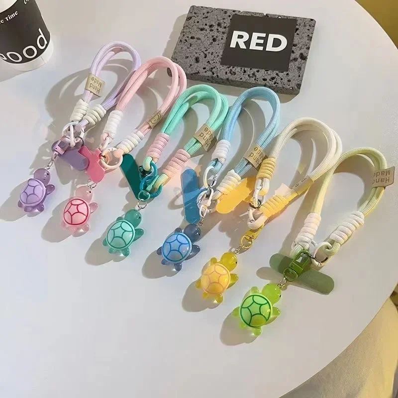 Universelles geflochtenes Handy-Lanyard mit Cartoon-Schildkröten-Motiv, abnehmbarer Handgelenkschlaufe und Patch – Bild 3