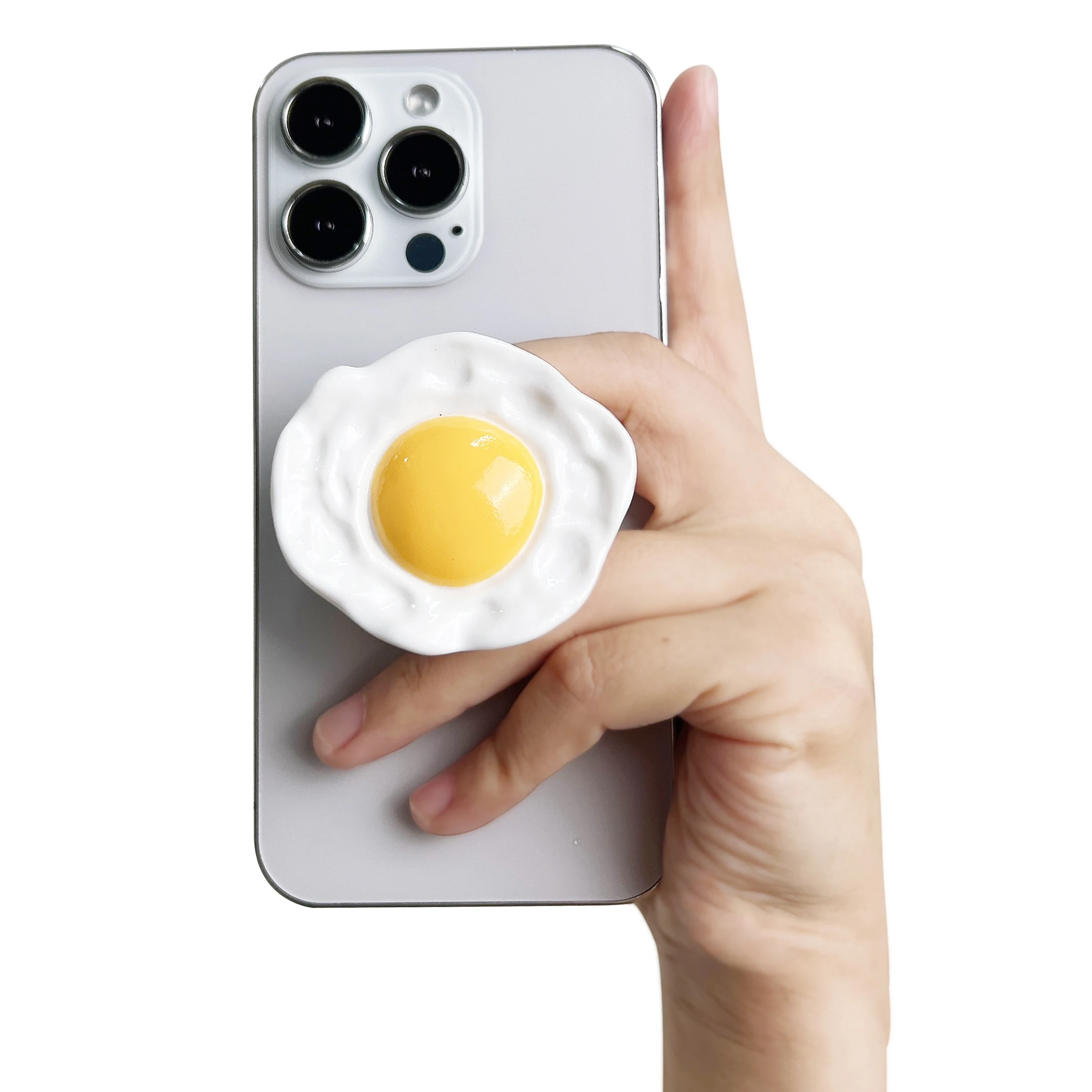 Kreativer Ei-Telefonhalter, faltbarer Sockelgriff, Tok-Halter für Magsafe, iPhone, Mac, Samsung, sicherer Ring-Finger-Erweiterungsständer – Bild 2