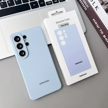 Galaxy S25 Edge: Flüssigsilikon Einfarbige Handyhülle Hülle mit Originalverpackung