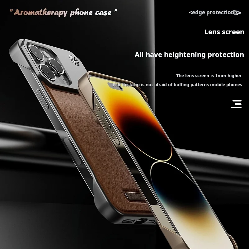 Business-Aromatherapie-Ledertasche, für Magsafe, magnetische rahmenlose Rüstungsabdeckung – Bild 5