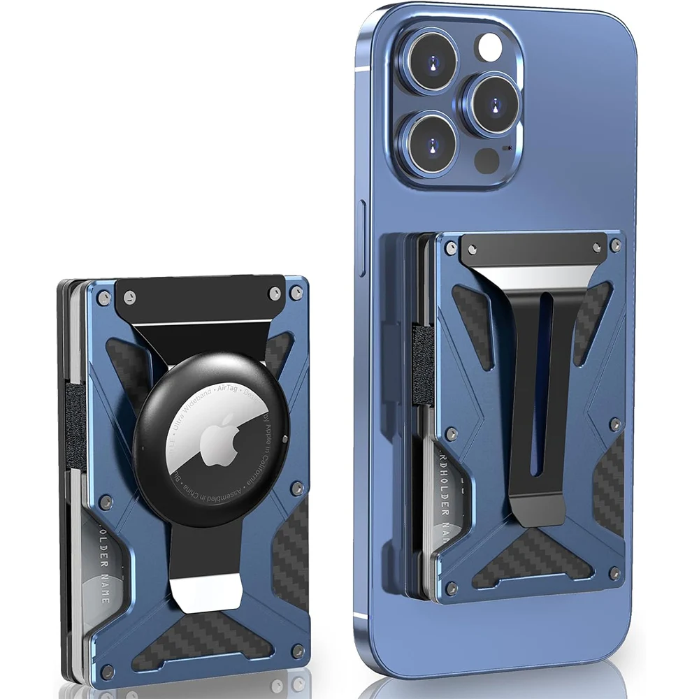 Mag Safe Wallet Geldscheinklammer, Air-Tag-Halter und Geldklammer, [Mit 1 Magnetfolien], für magnetische und nicht – Bild 2