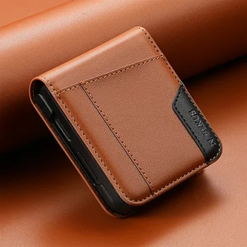 Galaxy Z Flip4: Flip-Leder-Handyhülle 7 FE 6 5 4 3 5G Flip7 Flip8 Brieftasche Kartenhalter Handytasche Buchhülle