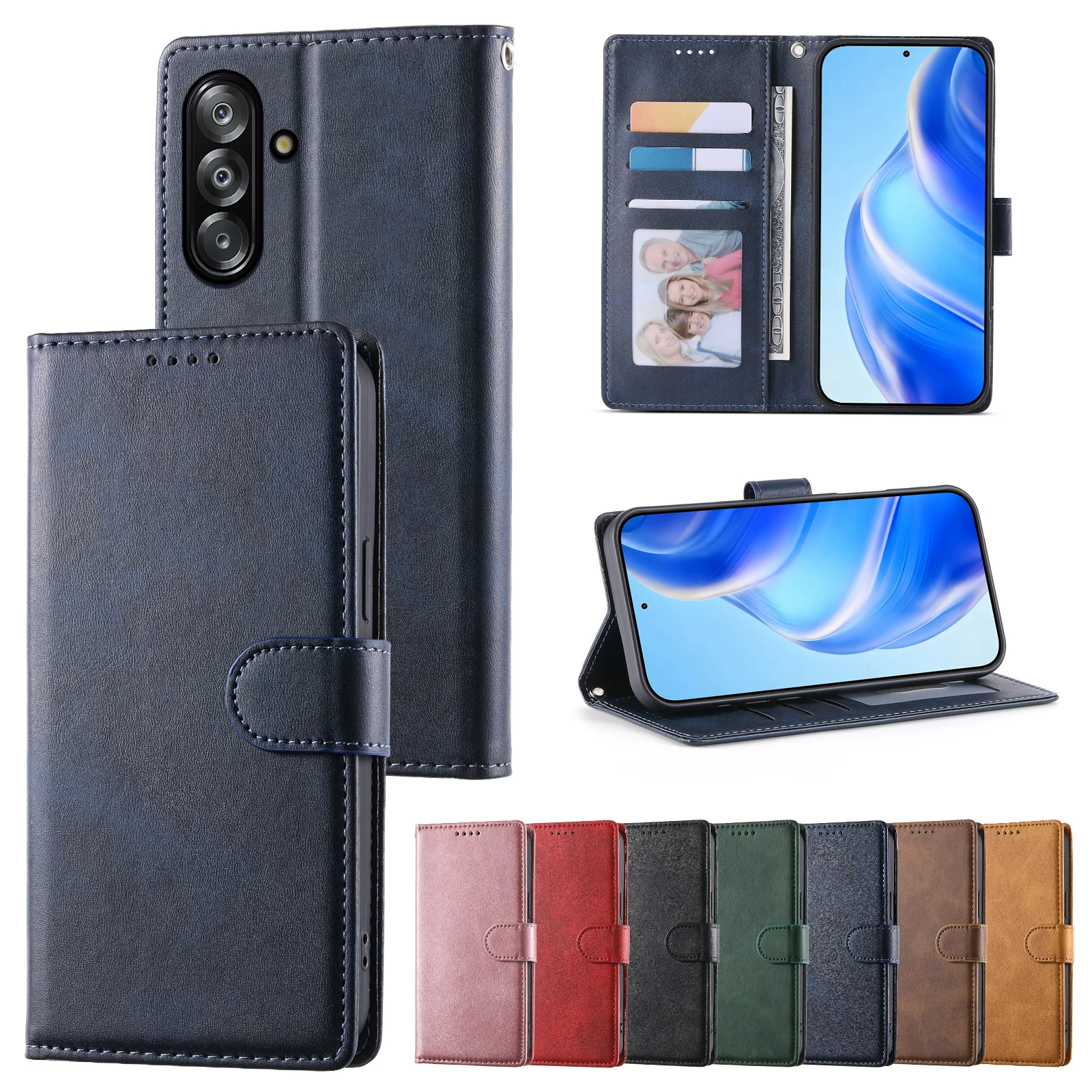Galaxy A25: Leder Flip Case Wallet Cover