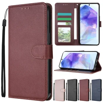 Galaxy A55: Brieftasche Flip Ledertasche s