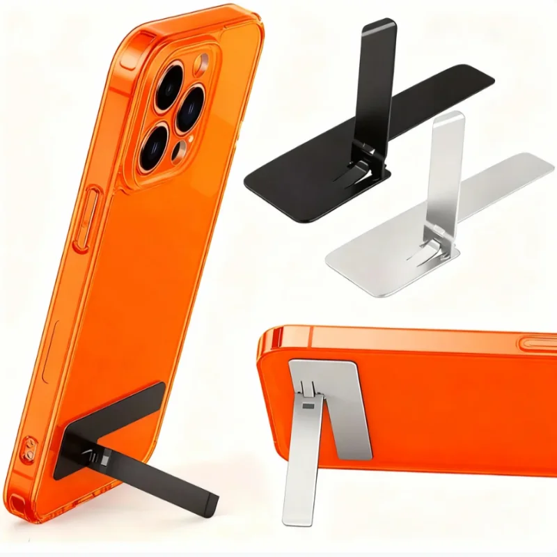 1/2 Stück Ultra Dünner Mini-Handy-Ständer Universeller Desktop-Telefonhalter Metall-Klappständer für iPhone/Samsung