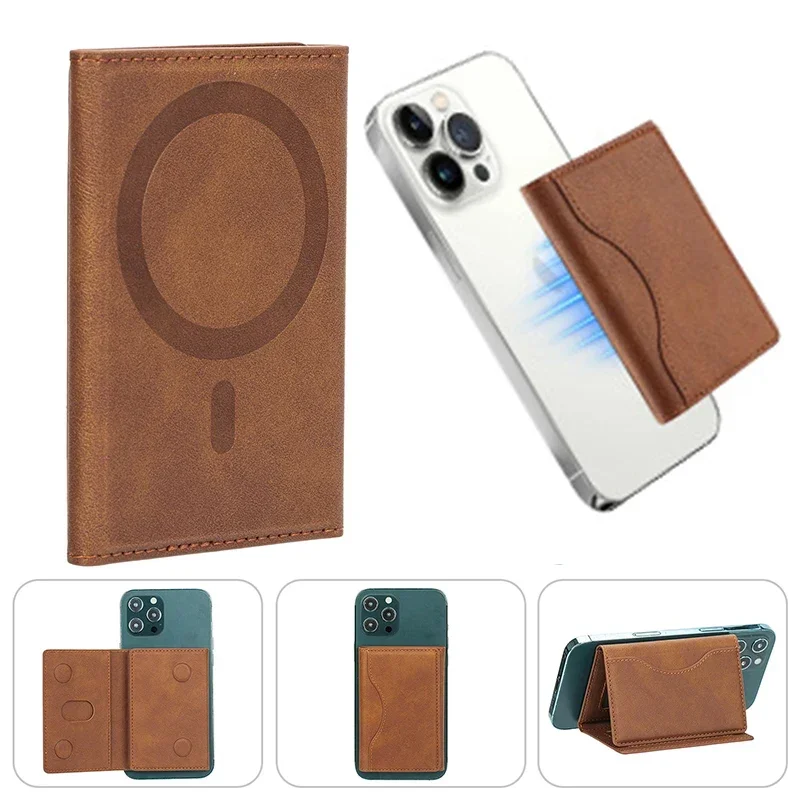Herren Magsafe Kartenhalter Unisex PU-Leder Magnetischer Kartenhalter Kartenetui Geldbörse für Apple für Phone 16 15 14