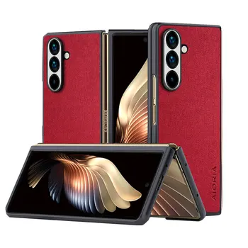 Galaxy Z Fold4: Hülle Fold6 Fold 5 Fold 4 Fold 3 5G 4G Leder Master Hard Textile Fashion Phone Cover Coqua für Hülle