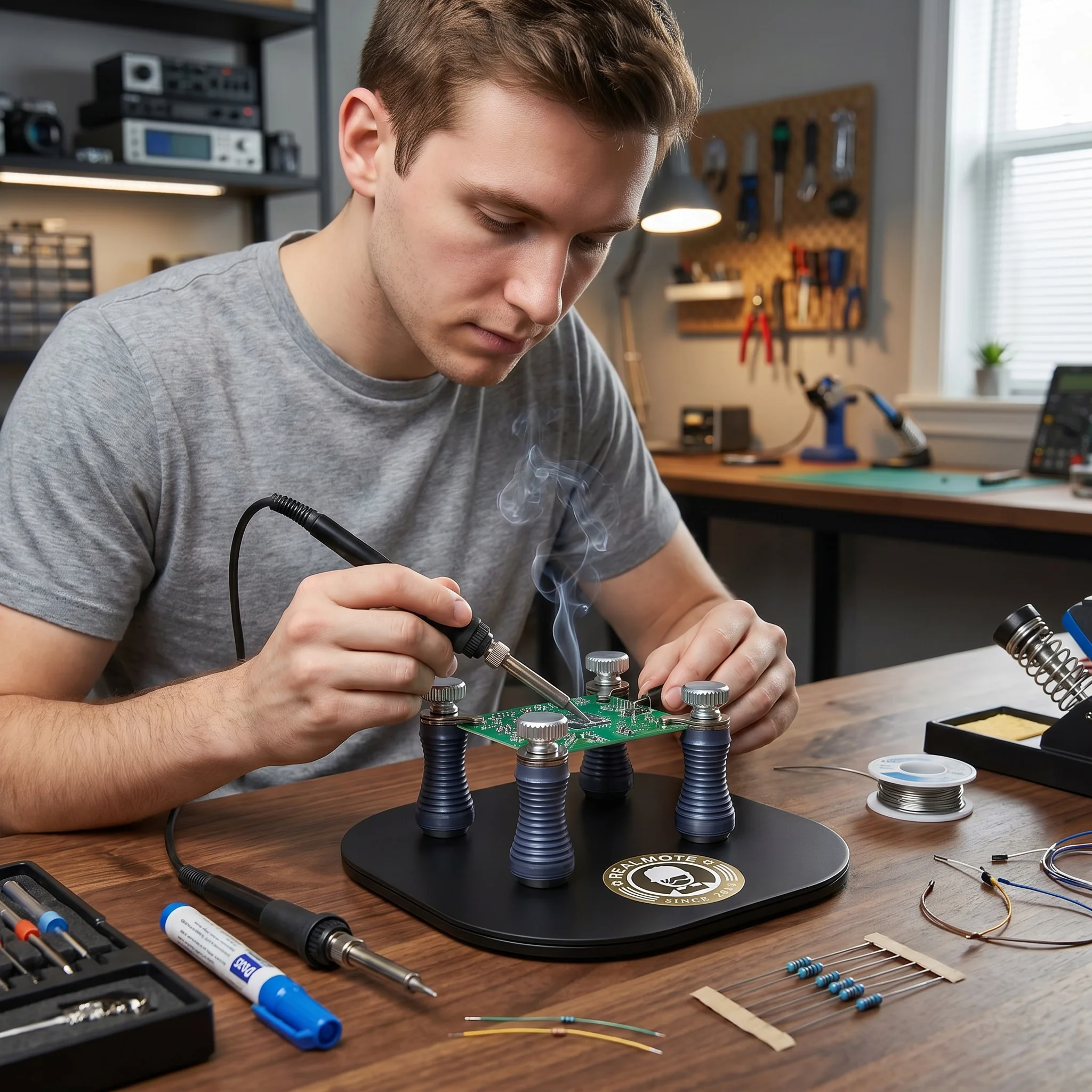 4-teiliges neues Upgrade-Set mit federbelasteten magnetischen Leiterplattenhaltern – starker Magnet, Carbon-Säulen-Design für Telefonreparatur und Löten – Bild 6