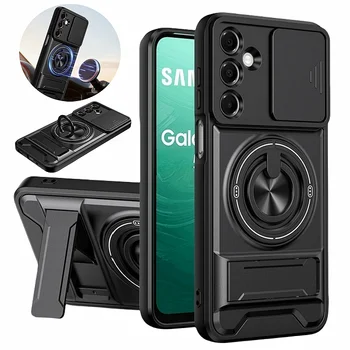 Galaxy S25: Panzerhülle mit Magnetständer, Ringhalterung und Linsenschutz