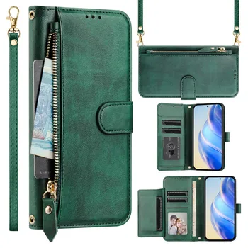 OnePlus 12: Flip Case Reißverschluss-Lederhülle Luxus-Cover 13T 13S 15R 15T Funda