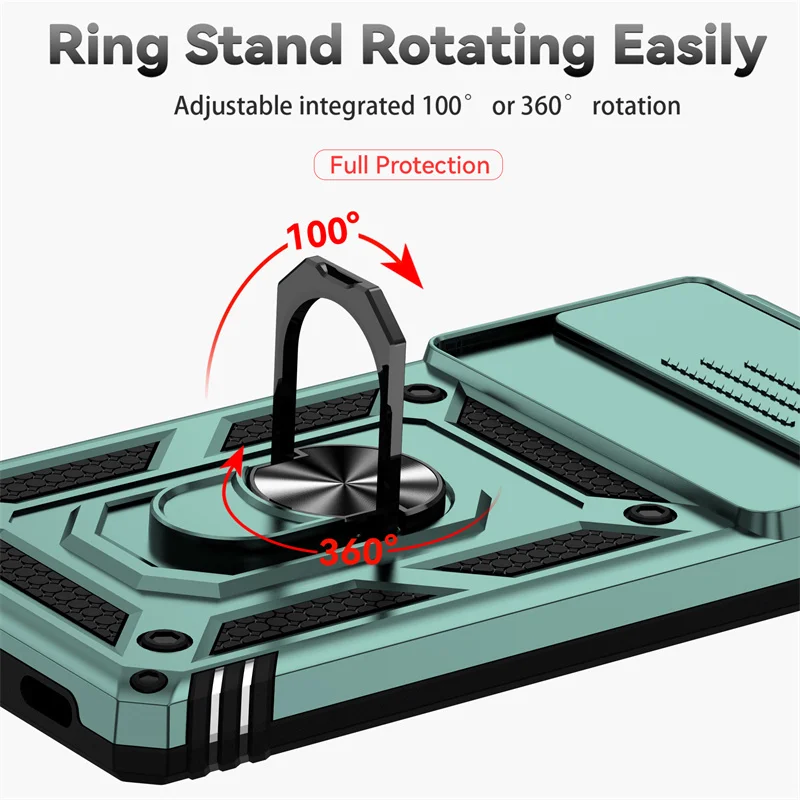 Slide Kamera Schützen Abdeckung Magnetische Ring Halter Stoßfest Rüstung Telefon Fall – Bild 4