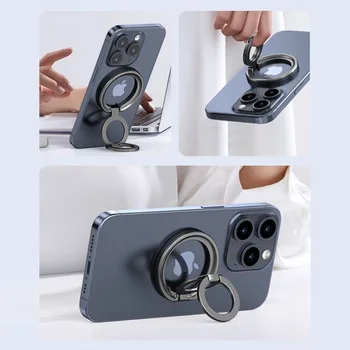 Magnetischer MagSafe-Handyhalter mit Ring, tragbarer, abnehmbarer Ständer, kompatibel mit iPhone 12 13 14 15