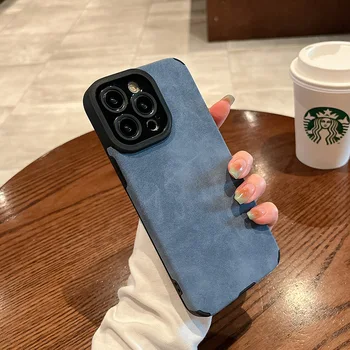 iPhone 12 mini: Modische matte Leder-Silikonhülle Objektivschutz stoßfeste Abdeckung