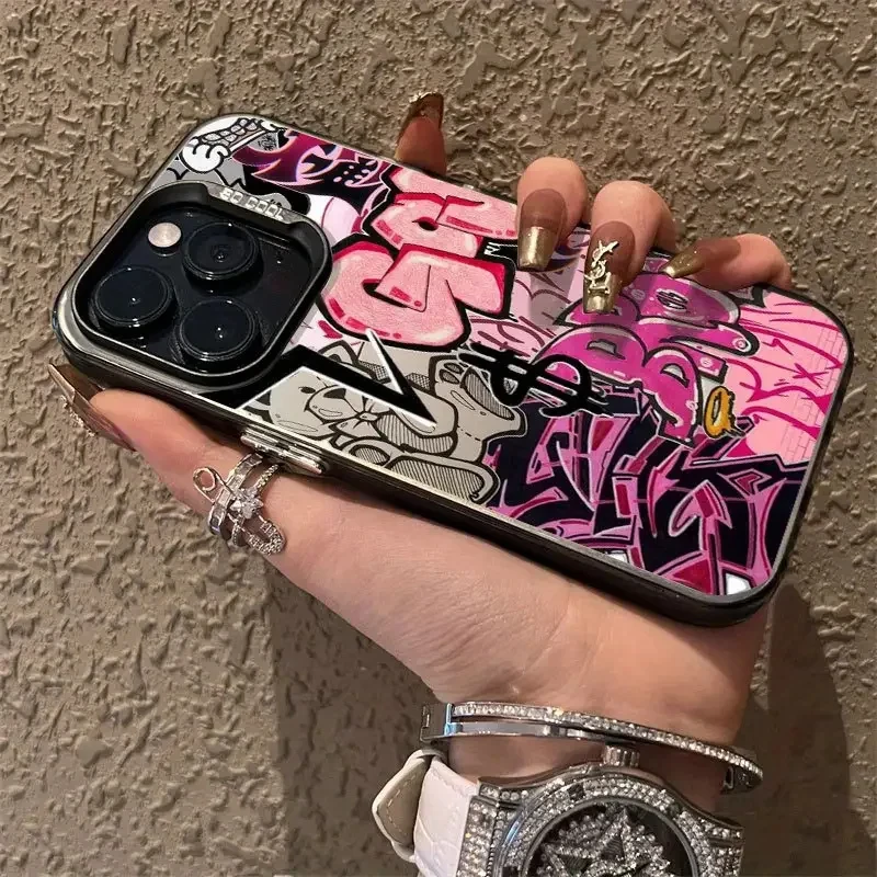 Graffiti Coole Kunst Rosa Handyhülle Hüllen Anti Fall Matte Cover Case Funda – Bild 2