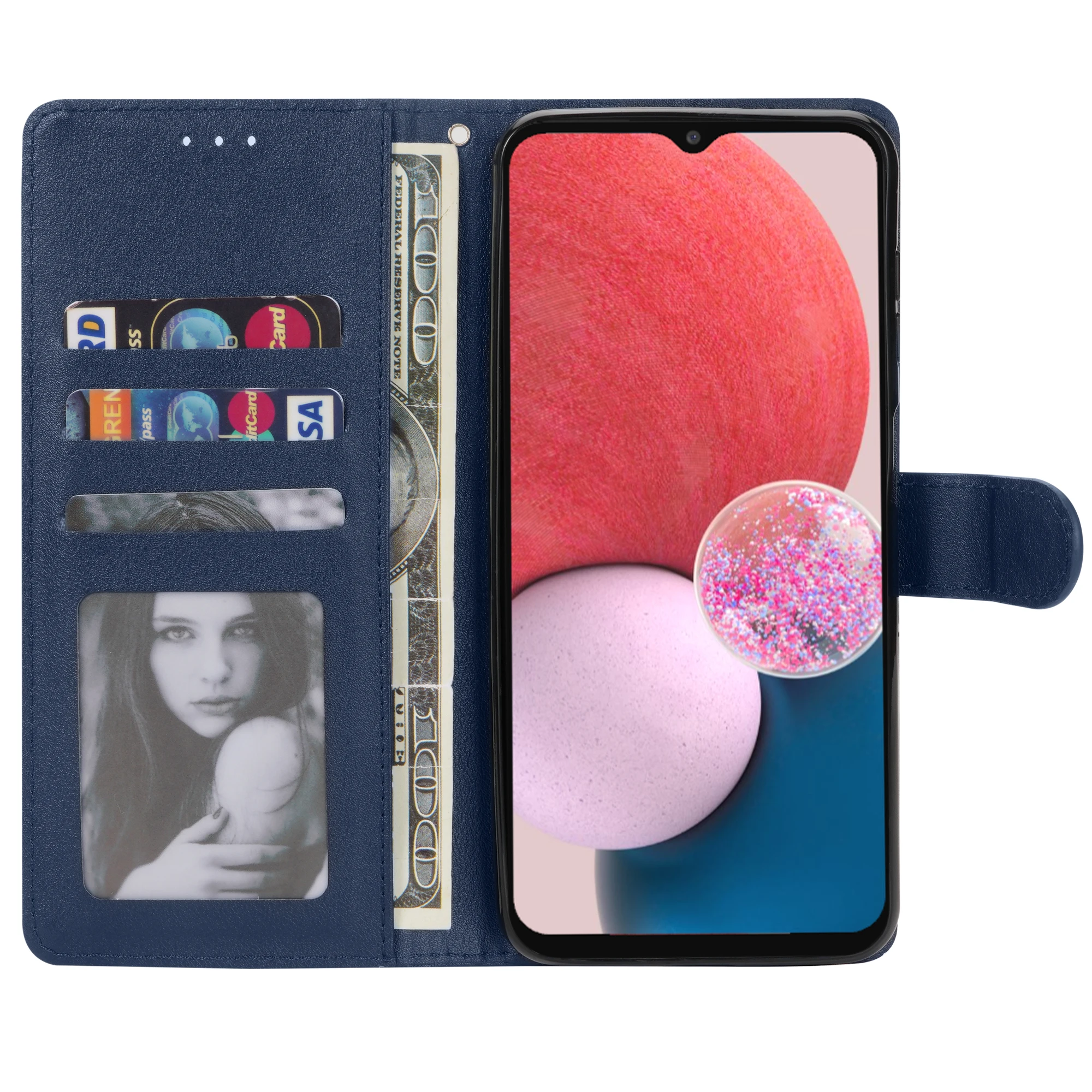 Flip-Wallet-Hülle Coque Funda mit Kartenfächern und Bucheinband – Bild 3
