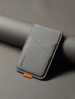 IPhone 16 Plus: Luxus Leder Handy Magsafe Magnetische Karte Halter RFID Anti-skimming Bank ID Karte