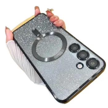 Galaxy S22: Glitzer-Hülle Kabelloses Laden Magnetische TPU Softcover