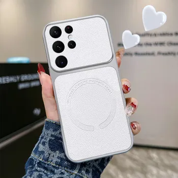 Hülle Neues Lychee-Muster Magnetische Ultradünne Abdeckung Kabelloses Laden Schutzhülle