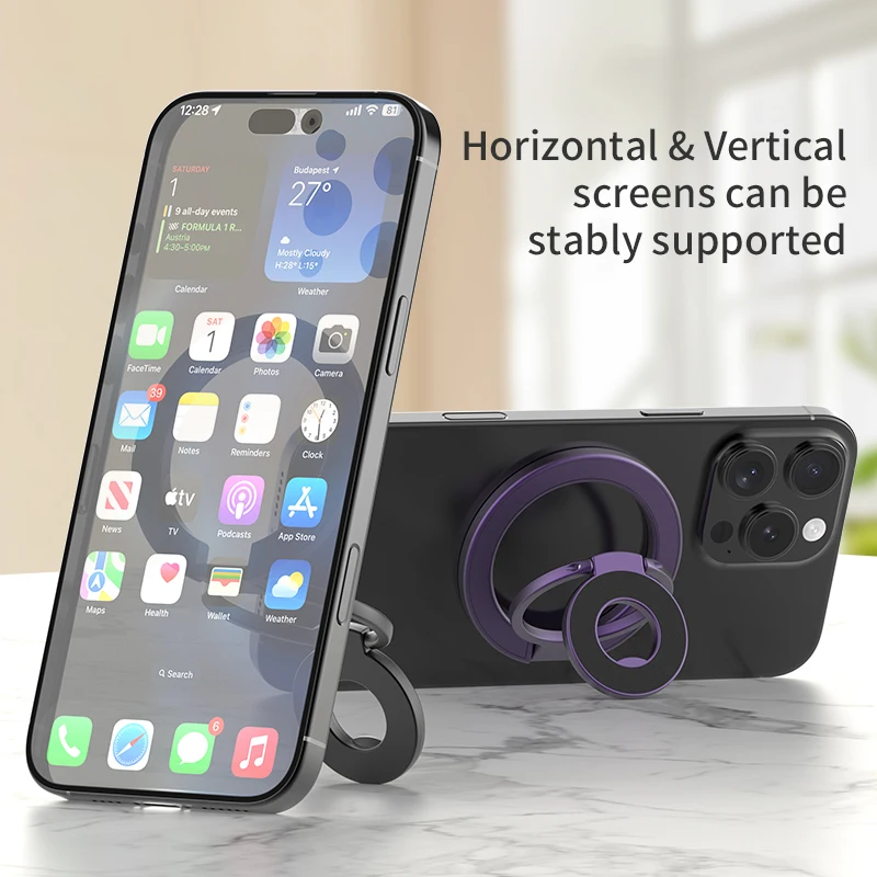 Für MagSafe Doppelseitige Magnetische Telefon Ring Halter Tragbare Falten Handy Ständer Zubehör Grip Halterung Unterstützung Für iPhone – Bild 5