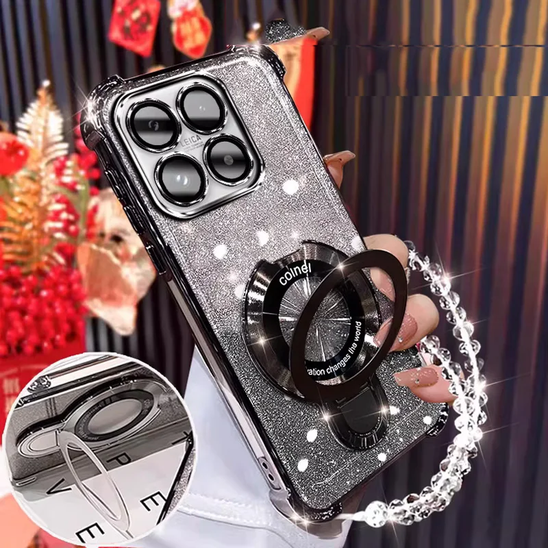 Glitzernde Stoßfeste Hülle mit Magnetischer Halterung und Armband – Bild 5