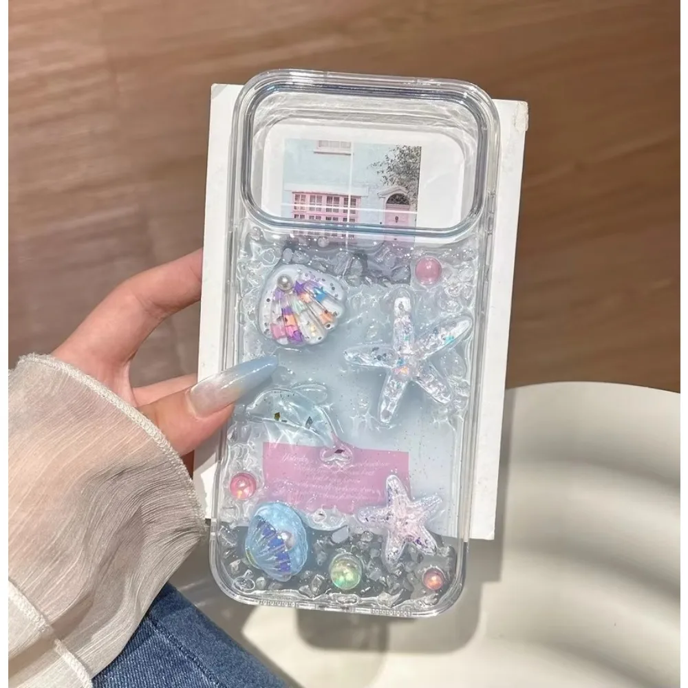 Glitzernde 3D Süße Handyhülle – Bling Seestern Stoßfeste Schutzhülle – Bild 2