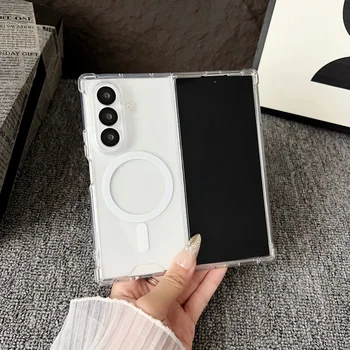 Galaxy Z Fold7: Für Magsafe Hülle Fold7 Fold6 Fold5 Fold4 Magnetisches kabelloses Laden stoßfeste klare