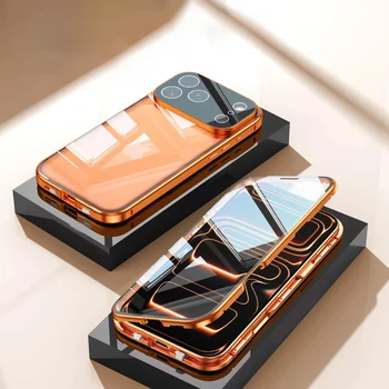 iPhone Air: 360 ° Vollständiger Schutz aus Metall, magnetisch, doppelseitig, mit Schnappverschluss, Handyhülle Bumper Cover