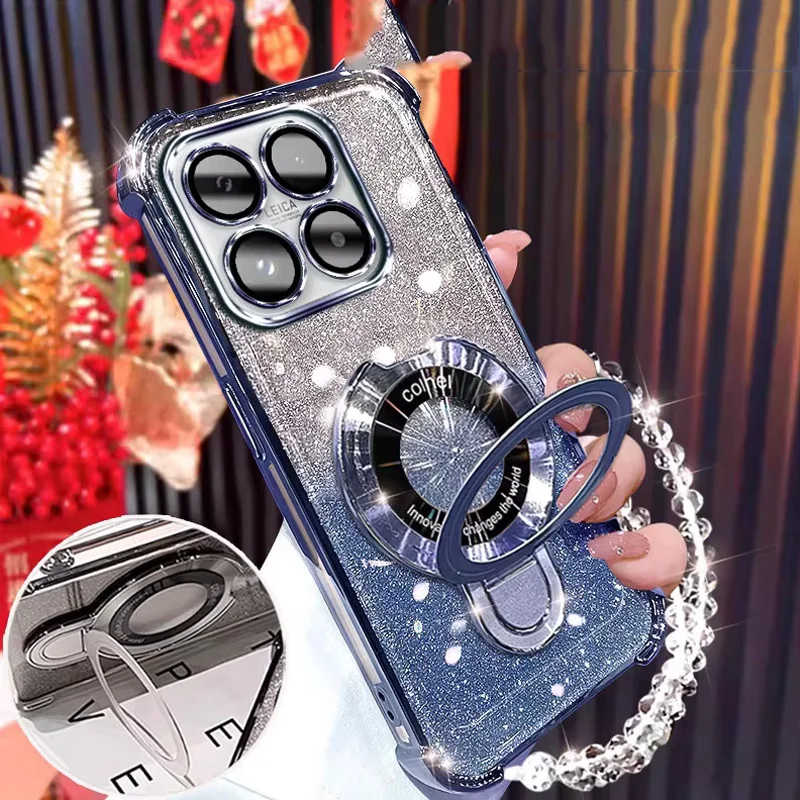 Glitzernde Stoßfeste Hülle mit Magnetischer Halterung und Armband – Bild 2